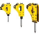 Yellow Construction Excavator Breaker Hammer Safety Frame Damage Resistant