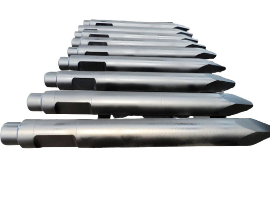 Hydraulic Rock Breaker Chisels 165mm 175mm 185mm 200mm For Crushing Hammer Parts